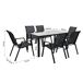 Set de jardín IBIZA de mesa y 6 sillas Set de jardín IBIZA de mesa y 6 sillas Negro