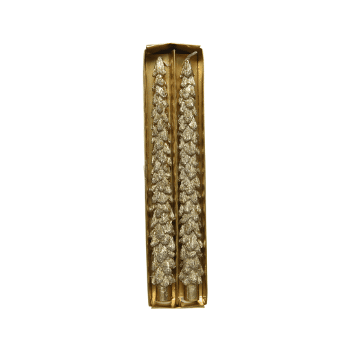 Vela de cera ABETO dourada 2 unidades 25cm marca DECORIS