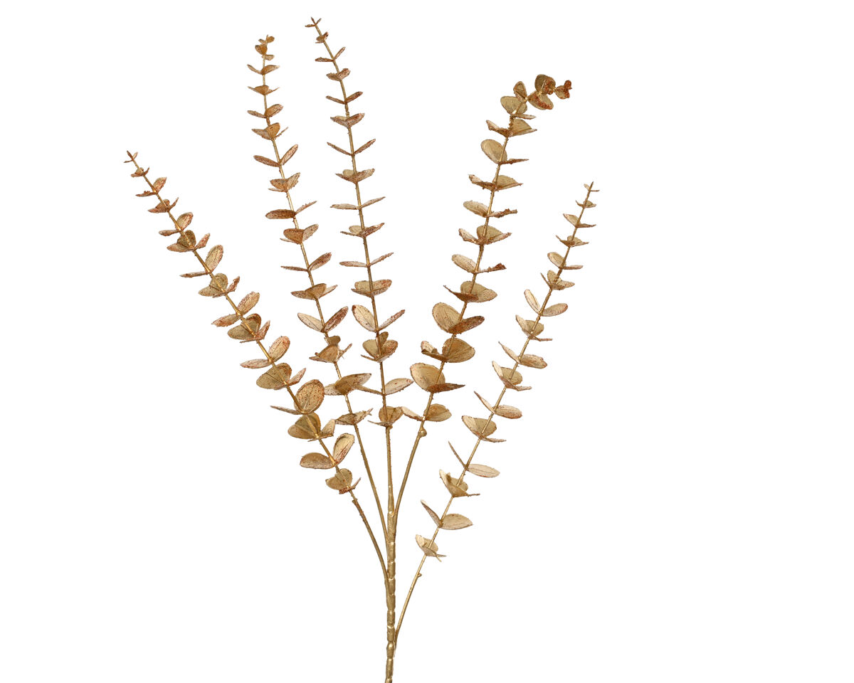 Planta XMAS EUCALIPTO artificial dorado 85cm marca EVERLANDS 