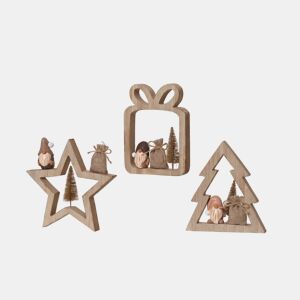 Figura XMAS GNOMOS sortidas em madeira 16,5cm marca DECORIS