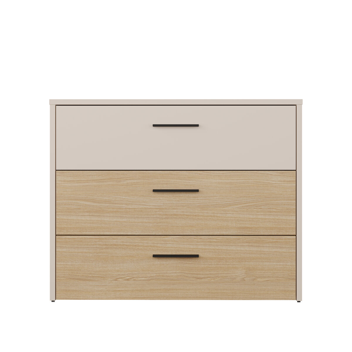 Cómoda TOSCANA 3 cajones roble y crema