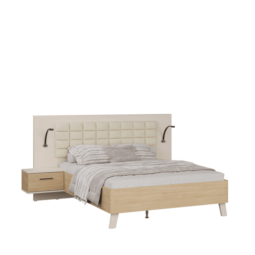 Conjunto TOSCANA cama 150x190cm cabeceira e mesas de cabeceira