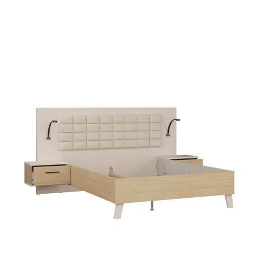 Conjunto TOSCANA cama 150x190cm cabeceira e mesas de cabeceira