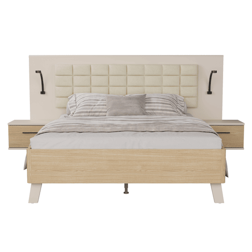 Conjunto TOSCANA cama 160x200cm cabeceira e mesas de cabeceira