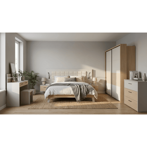 Conjunto TOSCANA cama 160x200cm cabeceira e mesas de cabeceira