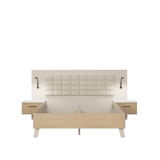 Conjunto TOSCANA cama 160x200cm cabeceira e mesas de cabeceira