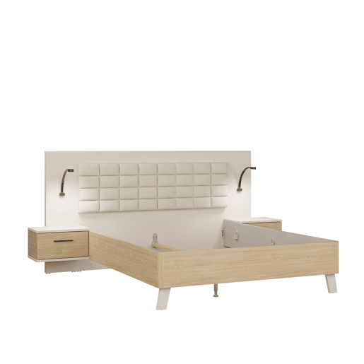 Conjunto TOSCANA cama 160x200cm cabeceira e mesas de cabeceira