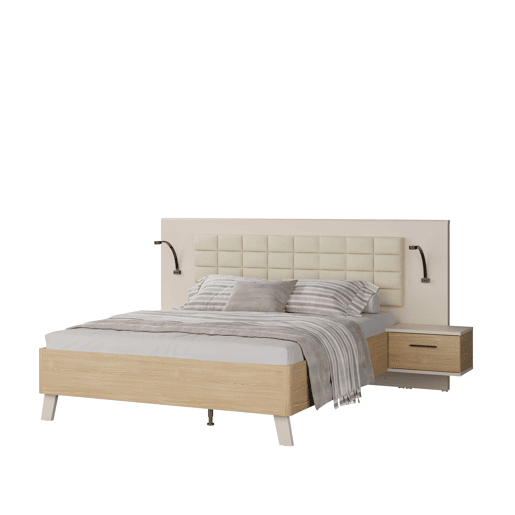 Conjunto TOSCANA cama 160x200cm cabeceira e mesas de cabeceira