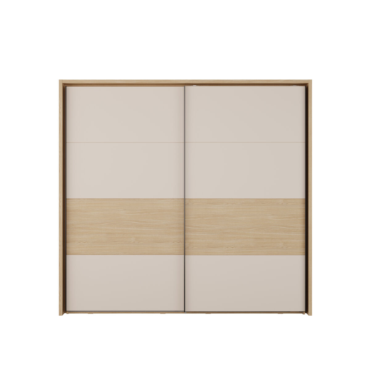 Armario TOSCANA 231x215cm 2 puertas correderas roble y crema