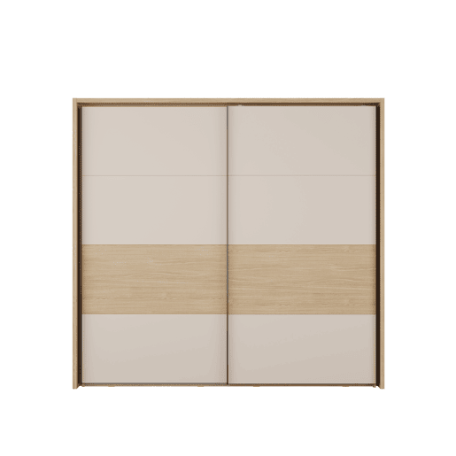 Roupeiro TOSCANA 231x215cm 2 portas de correr carvalho e creme