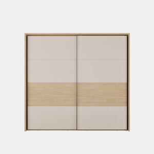 Roupeiro TOSCANA 231x215cm 2 portas de correr carvalho e creme