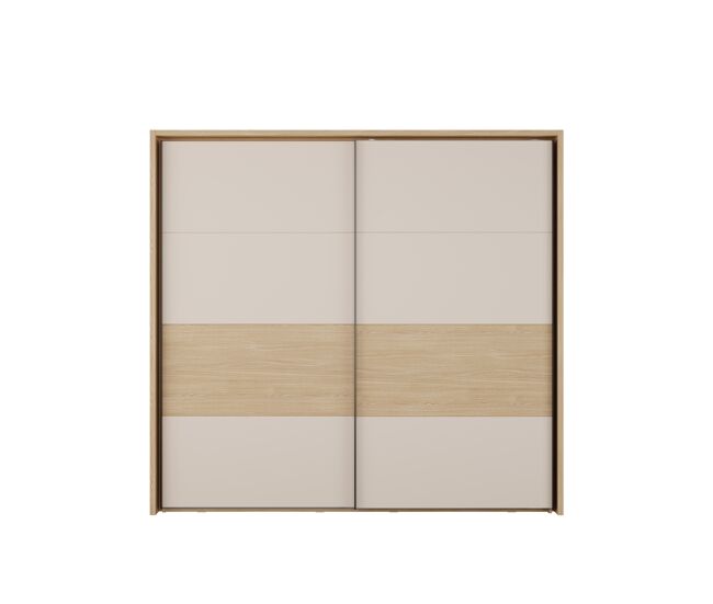 Armario toscana 231x215cm 2 puertas correderas roble y crema - conforama
