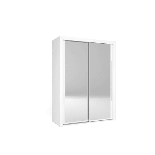 Roupeiro KYROS 150x201cm portas de correr com espelho branco mate