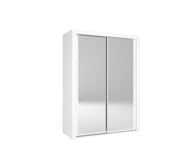 Armario kyros 150x201cm 2 puertas correderas espejo blanco - conforama