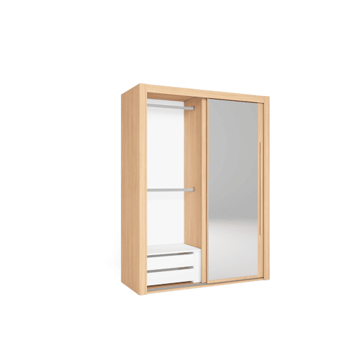 Roupeiro KYROS 150x201cm 2 portas de correr com espelho carvalho Roupeiro KYROS 150x201cm 2 portas de correr com espelho carvalho