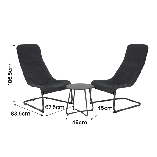 Conjunto de jardim INCA cor cinza escuro