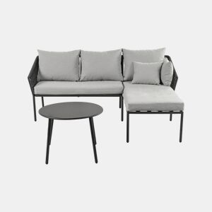 Conjunto de jardim ALMONTE com sofá de canto e mesa baixa