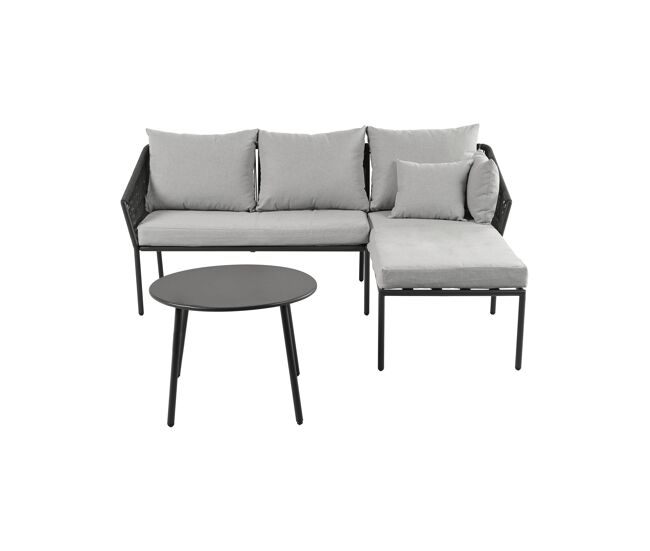 Set de jardin almonte con sofá esquinero y mesa baja - conforama