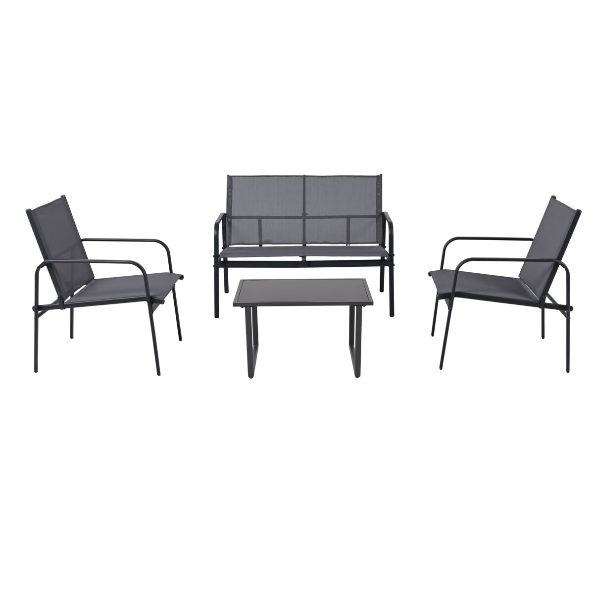 Set de jardín lugo 4 plazas con mesa baja - conforama