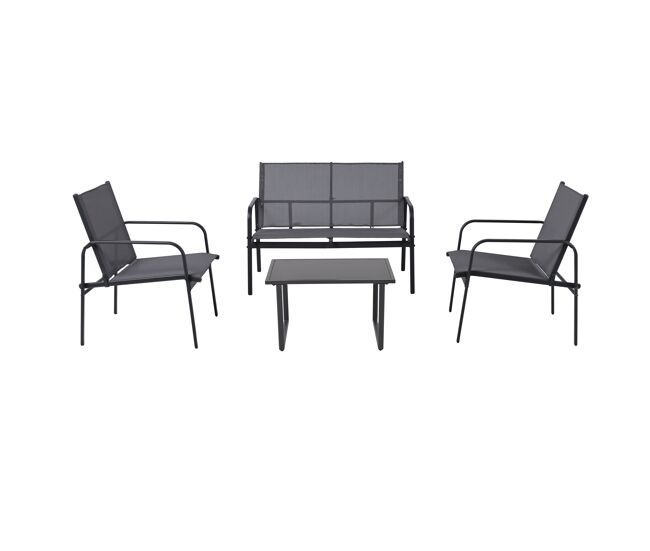 Set de jardín lugo 4 plazas con mesa baja - conforama
