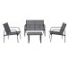Set de jardín LUGO 4 plazas con mesa baja Set de jardín LUGO 4 plazas con mesa baja Gris Oscuro