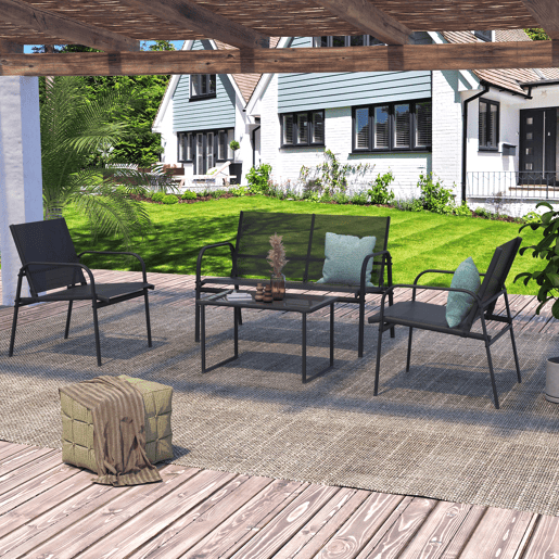 Conjunto de jardim LUGO 4 lugares com mesa baixa