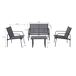 Set de jardín LUGO 4 plazas con mesa baja Set de jardín LUGO 4 plazas con mesa baja Gris Oscuro