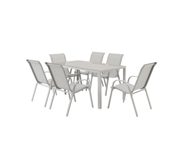 Set de jardín lorca con mesa rectangular y 6 sillas - conforama