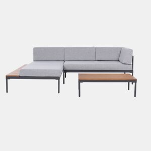 Conjunto de jardim NÍJAR com chaise longue e mesa de centro