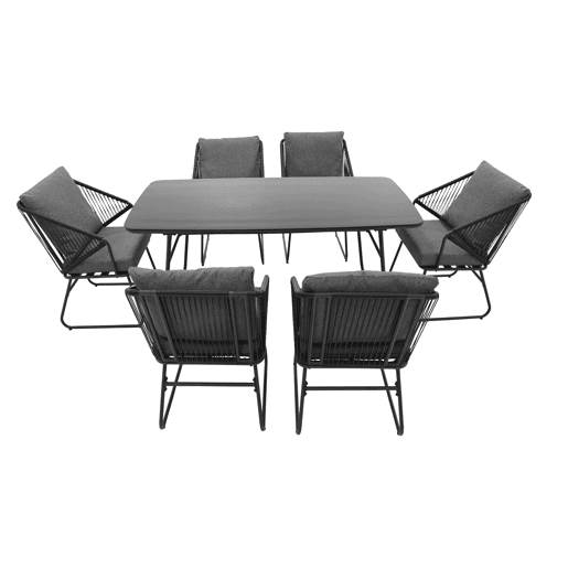Conjunto de jardim VICAR com mesa retangular e 6 cadeirões Conjunto de jardim VICAR com mesa retangular e 6 cadeirões