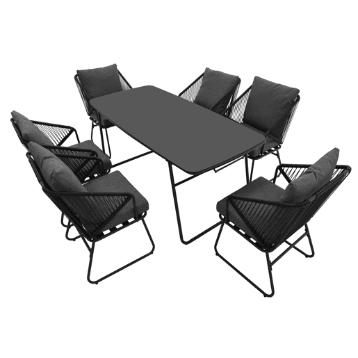 Conjunto de jardim VICAR com mesa retangular e 6 cadeirões Conjunto de jardim VICAR com mesa retangular e 6 cadeirões