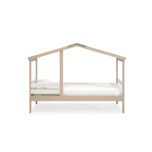 Cama tipo cabana AZRAEL 90cm madeira natural e branca