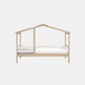 Cama tipo cabana AZRAEL 90cm madeira natural e branca
