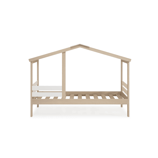 Cama tipo cabana AZRAEL 90cm madeira natural e branca