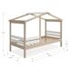 Cama cabaña AZRAEL 90cm madera natural y blanco Cama cabaña AZRAEL 90cm madera natural y blanco Natural/ Blanco