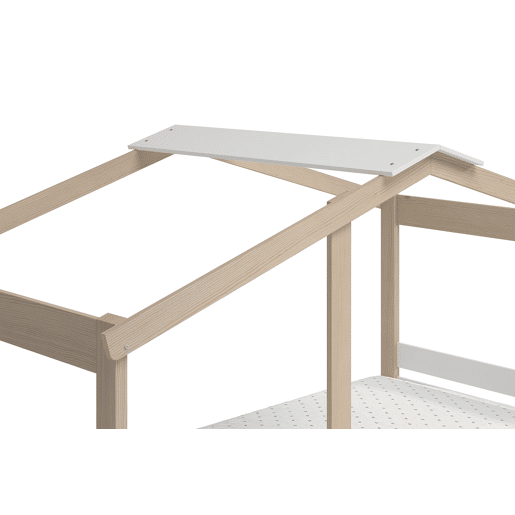 Cama tipo cabana AZRAEL 90cm madeira natural e branca
