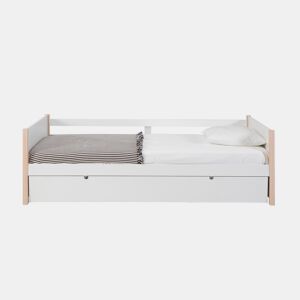 Cama nido URIEL 90cm branco e madeira natural