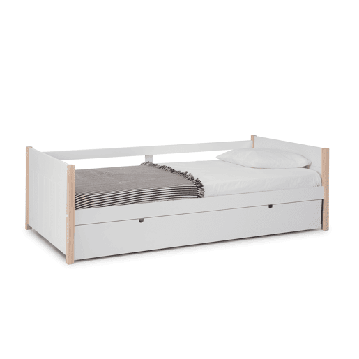 Cama nido URIEL 90cm branco e madeira natural