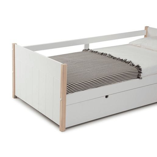 Cama nido URIEL 90cm branco e madeira natural