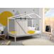 Cama cabaña JEREMIEL 90cm blanco rústico y gris claro Cama cabaña JEREMIEL 90cm blanco rústico y gris claro Blanco/ Gris
