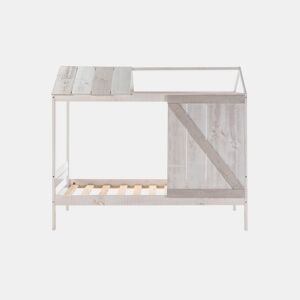 Cama tipo cabana ELIOT 90cm branco cinza claro e cinza escuro