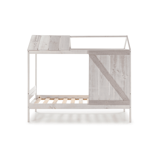 Cama tipo cabana ELIOT 90cm branco cinza claro e cinza escuro