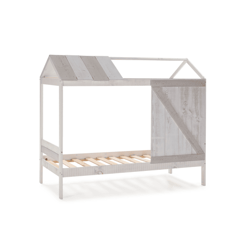 Cama tipo cabana ELIOT 90cm branco cinza claro e cinza escuro