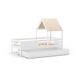 Cama 90cm cabaña ANGELA blanco lacado y madera natural Cama 90cm cabaña ANGELA blanco lacado y madera natural Natural/ Blanco