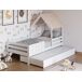 Cama 90cm cabaña ANGELA blanco lacado y madera natural Cama 90cm cabaña ANGELA blanco lacado y madera natural Natural/ Blanco