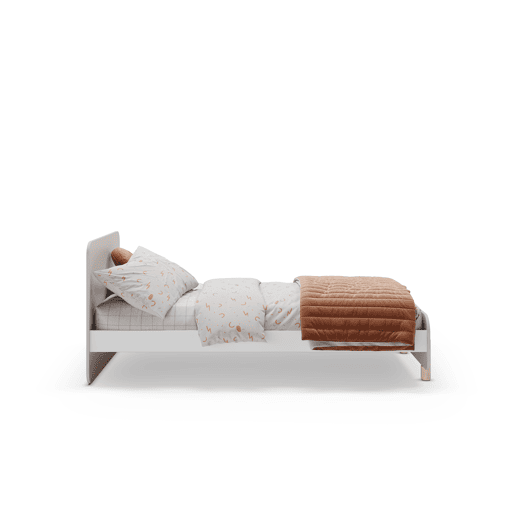 Cama LANI 90cm em creme e madeira natural Cama LANI 90cm em creme e madeira natural