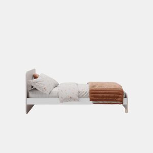 Cama LANI 90cm em creme e madeira natural