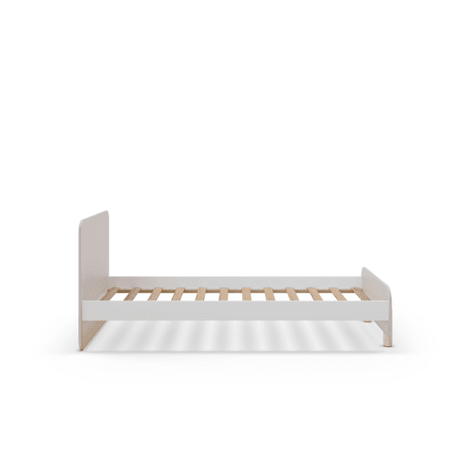 Cama LANI 90cm em creme e madeira natural Cama LANI 90cm em creme e madeira natural