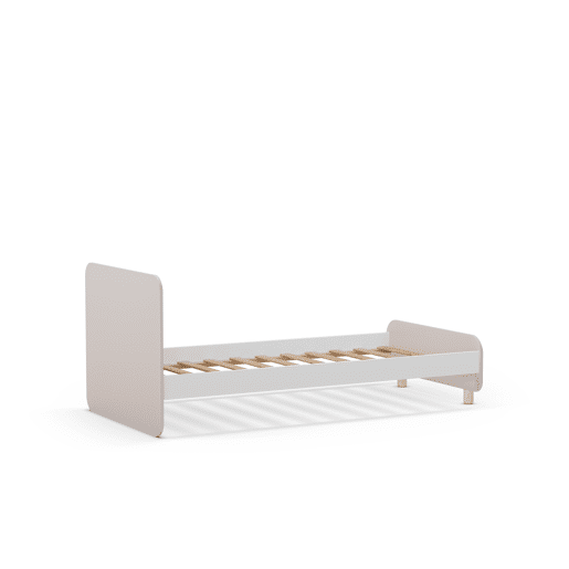 Cama LANI 90cm em creme e madeira natural Cama LANI 90cm em creme e madeira natural