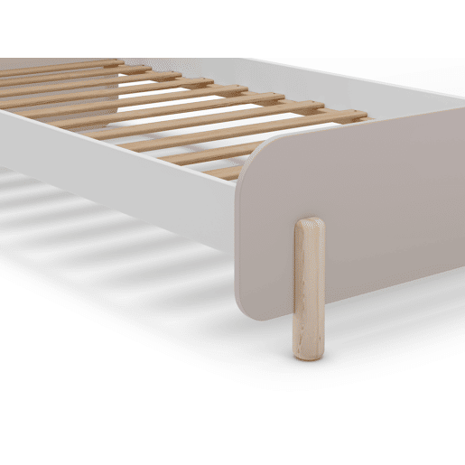 Cama LANI 90cm em creme e madeira natural Cama LANI 90cm em creme e madeira natural
